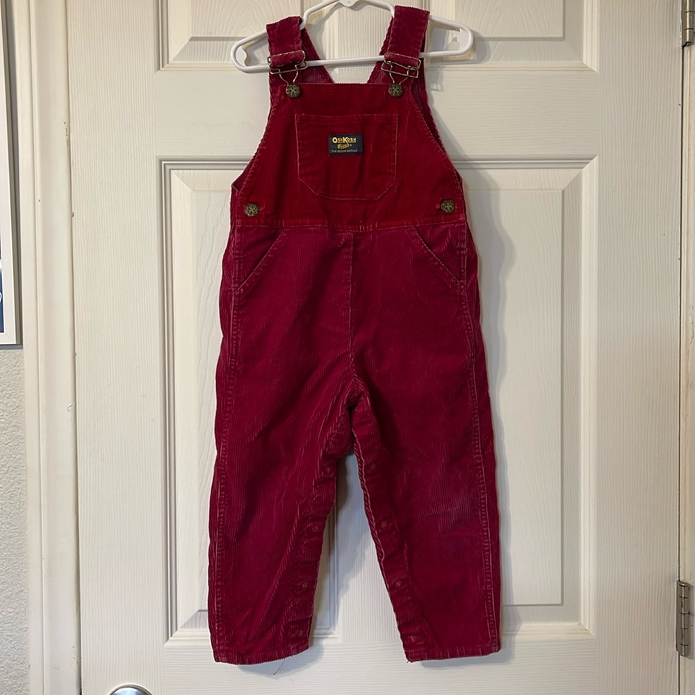 Vintage Oshkosh B’gosh burgundy corduroy overall kids